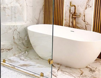 Edina Primary Bathroom Remodel With Expanded Shower and Freestanding Tub