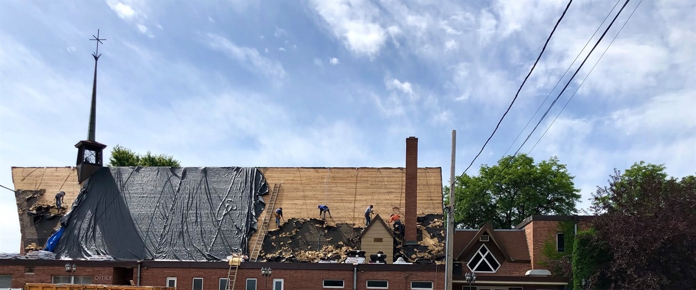 Wind-Damaged Minneapolis Church Roof and Steeple Restored