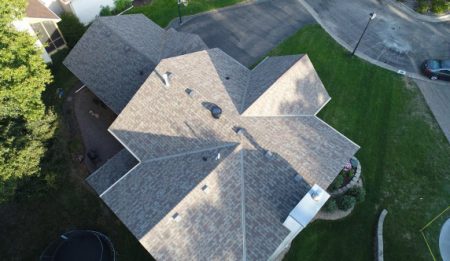 Arial View Repaired Roof
