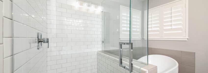Frameless shower doors, bathroom remodel,